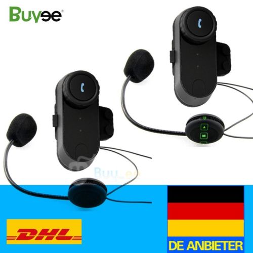 2x Motorrad Bluetooth Helm Gegensprechanlage Intercom Sprechanlage Headset 800M