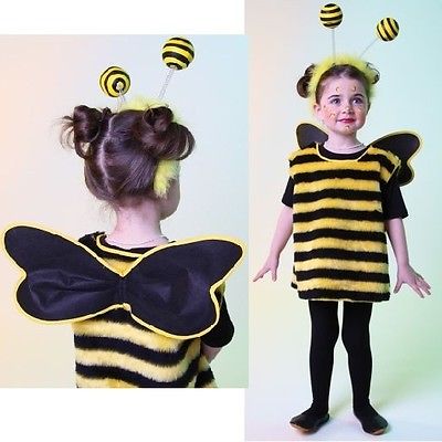 Bienchen Kinder-Kostüm mit Haarreif Bienenkostüm kleine Biene Fasching Karneval