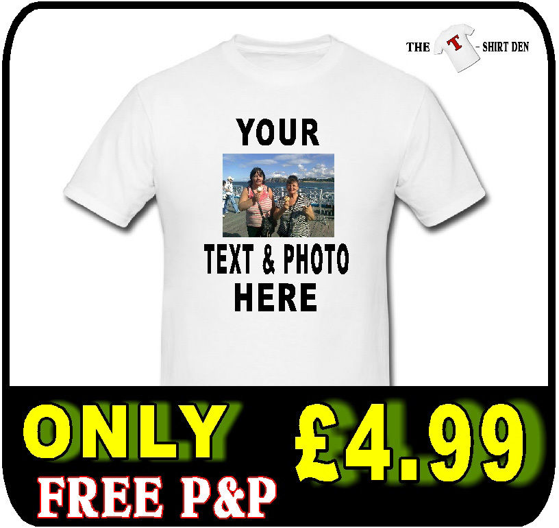 Your Image And Text Here Custom T Shirt Printing Personalised Stag Do Hen Party