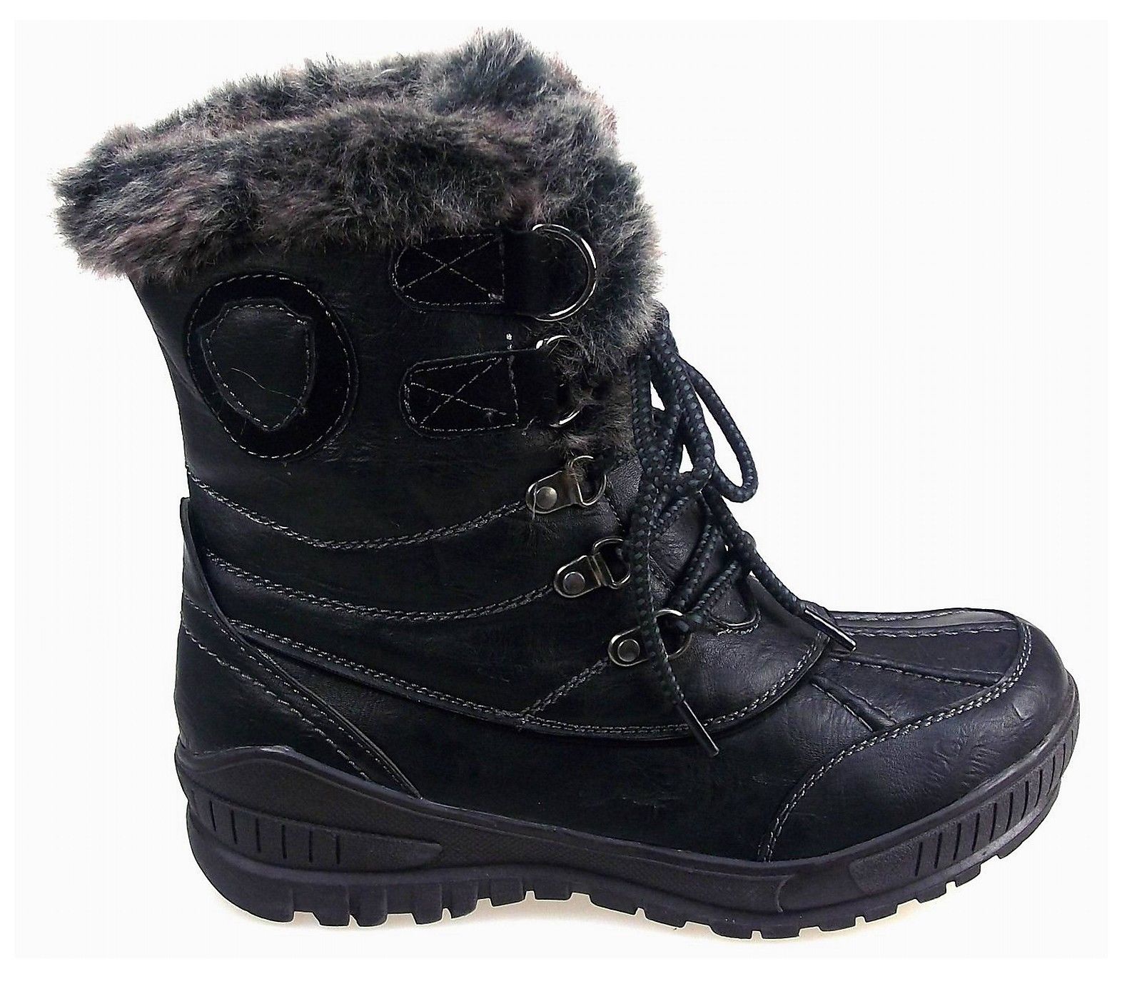 LADIES WOMENS SNOW SKI ANKLE BOOTS WINTER RAIN THERMAL - FULLY FUR LINED SIZES