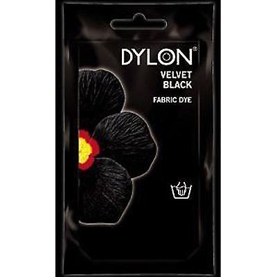 Dylon Fabric Dye Hand Use 50g Pack Clothes Velvet Black ** CLEARANCE **