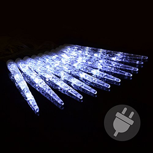 40er LED Eiszapfenkette Lichterkette weiß mit 8 Funktionen Weihnachten XMAS