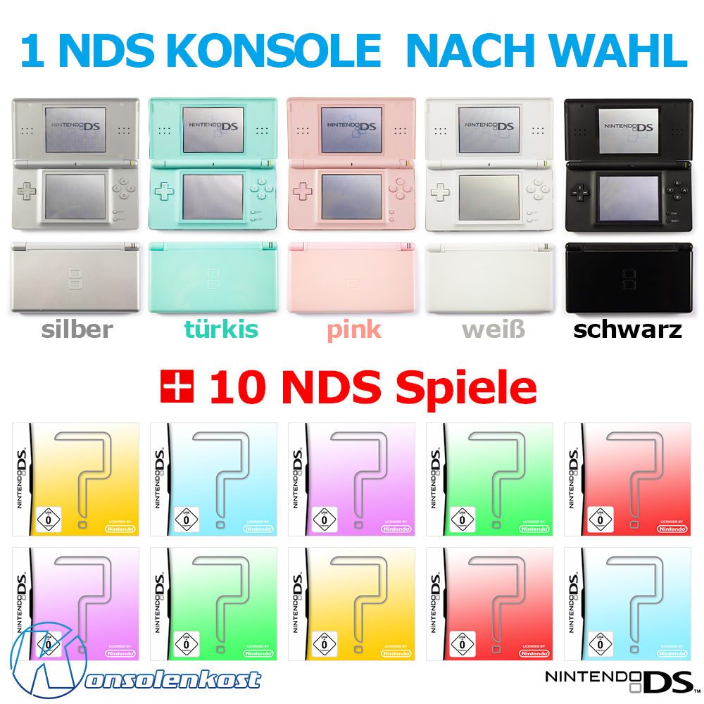 Nintendo DS Lite Handheld Konsole + 10 Spiele