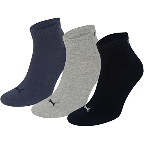 Puma Sport Socken (Ausgewählte. Farben) Unisex Fashion Quarter (3 Paar) L Blau (Nightshadow Blue Mix)