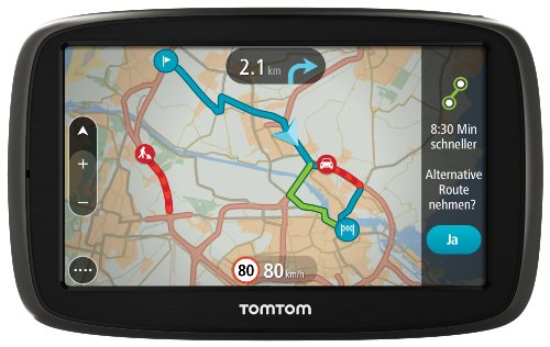 TomTom GO 50 Europe Traffic Navigationssystem (12.7 cm (5 Zoll) resistives Touch Display - Bedienung per Fingergesten, Lifetime TomTom Traffic & Maps)