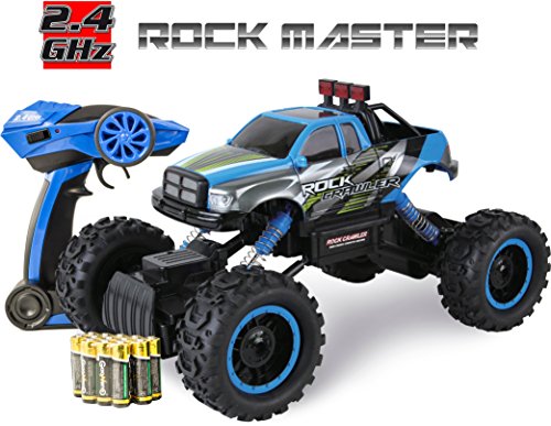 Ferngesteuertes Auto für Kinder - Rock Crawler 4x4 RC Auto - 1/14 Rock Master Rock Crawler mit 2,4GHz Fernsteuerung (Blau)