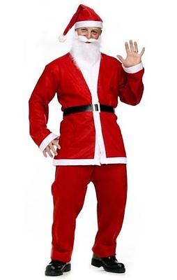 Men's Adult Santa Suit Father Christmas Deluxe Fancy Dress Outfit Costume Xmas!!
