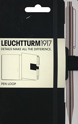 Leuchtturm1917 304637 Stiftschlaufe (15 mm elastische Schlaufe, selbstklebend, 40 x 40 mm) schwarz