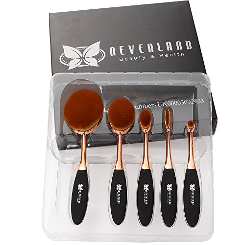 Neverland Oval Make-up Pinsel Set, 5PC / Set Zahnbürste Stil Augenbrauen Pinsel