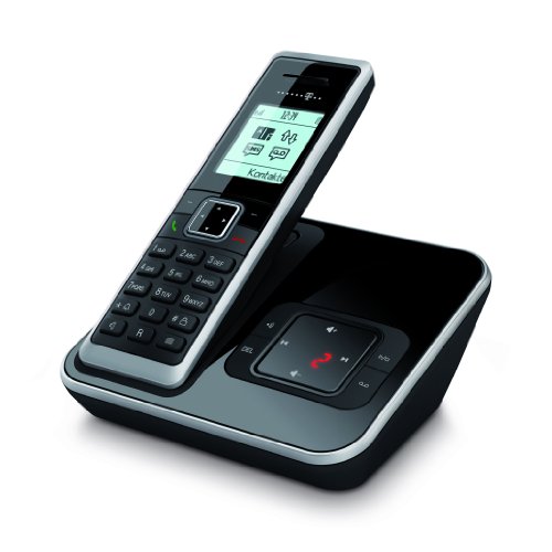 Telekom Sinus A 206 Schnurlostelefon mit Anrufbeantworter und Grafikdisplay (Farbe: schwarz, 150 Telefonbucheinträge, 20 Min Speicherdauer AB, monochromes Grafikdisplay)