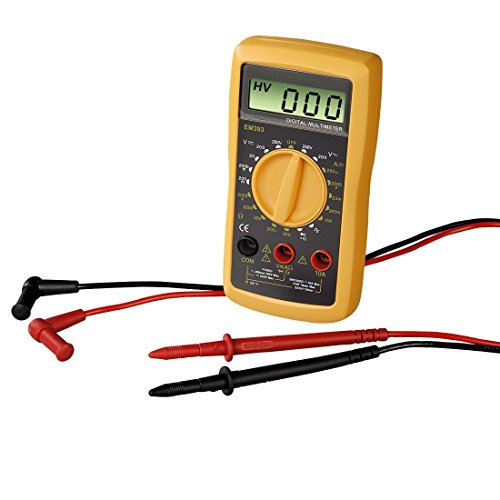 Hama Digital Multimeter (Spannungsmesser, Stromprüfer, Widerstand) Strommessgerät schwarz/gelb