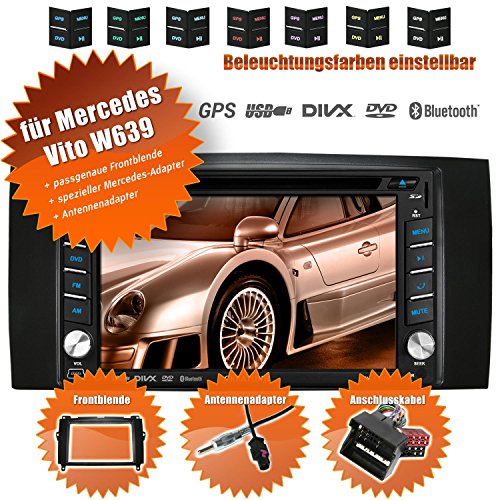 2DIN Autoradio CREATONE V-336DG für Mercedes Vito W639 (04/2006-05/2014 mit Audisystem 5 und 20 Mopf) mit GPS Navigation (Europa), Bluetooth, Touchscreen, DVD-Player und USB/SD-Funktion