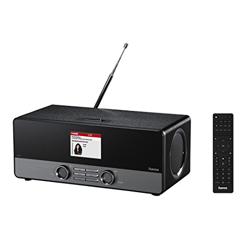 Hama Internetradio Digitalradio DIR3100 (WLAN / LAN / DAB+ / DAB / FM, Farbdisplay 2,8 Zoll, Fernbedienung, USB-Anschluss, Weck- und Wifi-Streamingfunktion, gratis Radio App), schwarz
