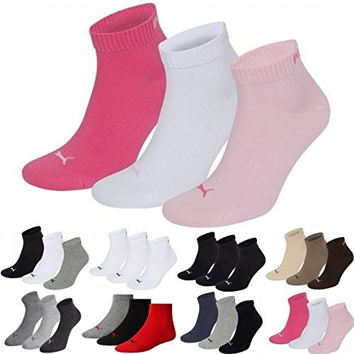 Puma Sport Socken (Ausgewählte. Farben) Unisex Fashion Quarter (3 Paar) S Rosa (Pink Lady Mix)