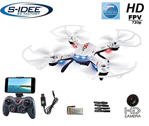 s-idee® 01603 Quadrocopter S181W Wifi Drohne FPV HD Kamera 4.5 Kanal 2.4 Ghz Drone mit Kamera Gyro 6 Axis Technik RC Quadro 3D VR möglich, Höhenstabilisierung, One Key Return Coming Home Funktion