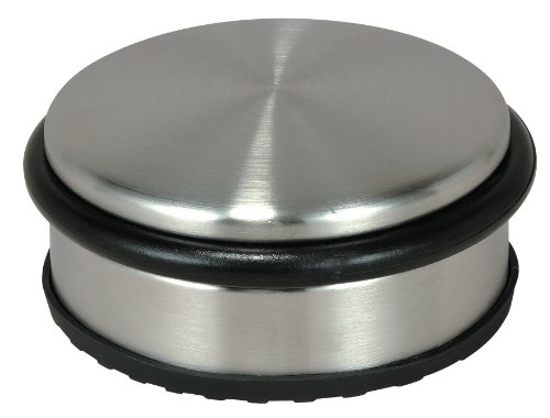 Oxid7® 4er Set Türstopper flach ca. 10x4cm Türpuffer Tür Stopper Halter Puffer Edelstahl-Design - 4 Stück