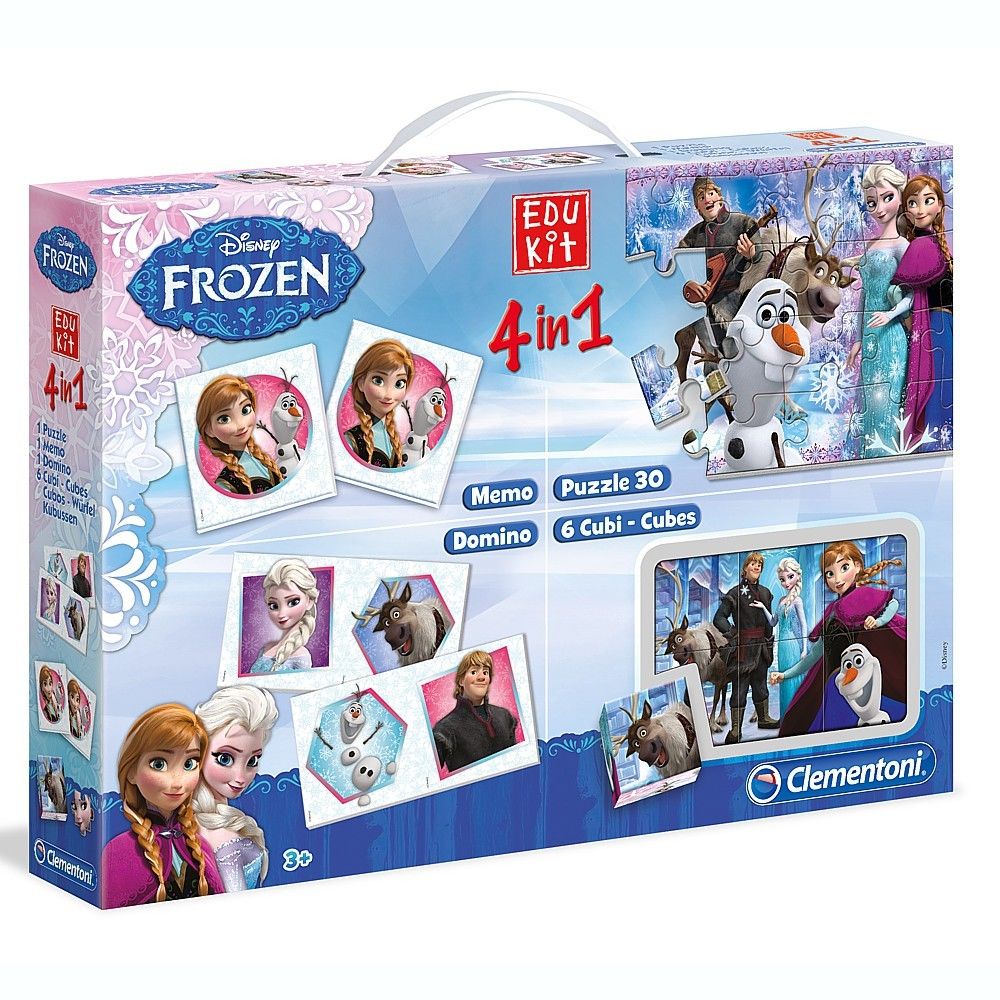 Disney Eiskönigin Frozen - Kinder 4 in 1 Spiele und Puzzle Spielesammlung