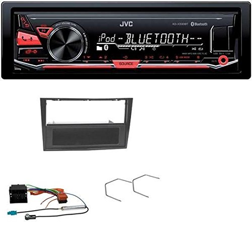 JVC KD-X330BT MP3 USB Bluetooth AUX Autoradio für Opel Astra H Corsa D Zafira B Klavierlack schwarz