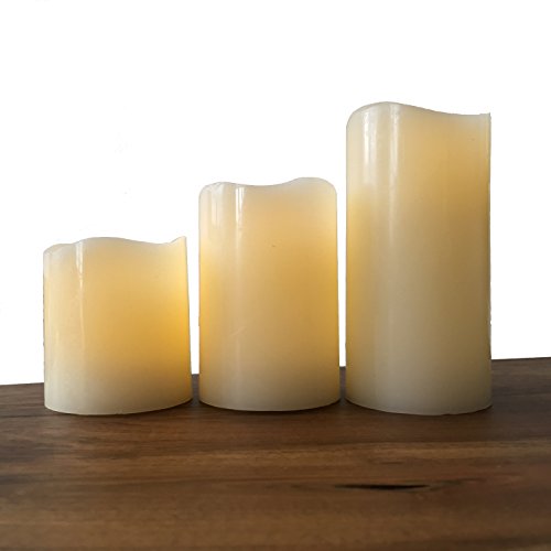 3 LED Kerzen aus Echtwachs | Wachs Kerzen klein mit GRATIS Batterien | Täuschend echte flackernde Flamme für gemütliche Wintertage