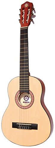 Kinder-Gitarre (1/4-Größe) inklusive Instrument/Akkord-Karten/Sticker/Transport-Case/Stimmpfeife