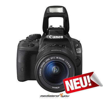 Canon EOS 100D EF-S 18-55mm DCIII Digitale Spiegelreflexkamera 4GB Karte + Zub.