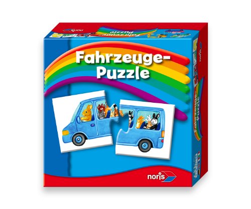 Noris Spiele 608985663 - Fahrzeuge Puzzle, Reise- und Mitbringspiel