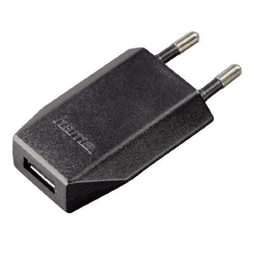 Hama Piccolino II USB-Ladegerät (Universal Netzteil, 1000 mA, 100-240V EU-Stecker weltweit einsetzbar, geeignet für Smartphones, Tablets, eBook Reader, MP3-Player und Navigationssysteme) schwarz