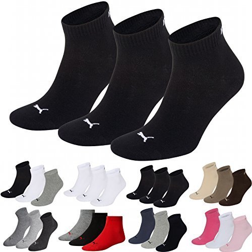 Puma Sport Socken (Ausgewählte. Farben) Unisex Fashion Quarter (3 Paar) Gr. Medium, schwarz