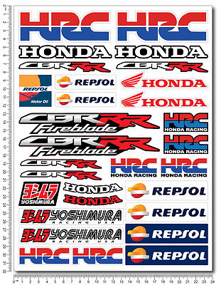 Honda CBR RR aufkleber set decal 24x32 cm blatt 30 sticker HRC Repsol fireblade