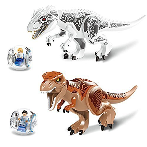 ROSENICE Holzbausteine - ROSENICE Jurassic Park Dinosaurier Bausteine Miniatur Action-Figuren, 33,5 * 23 * 10,5 cm