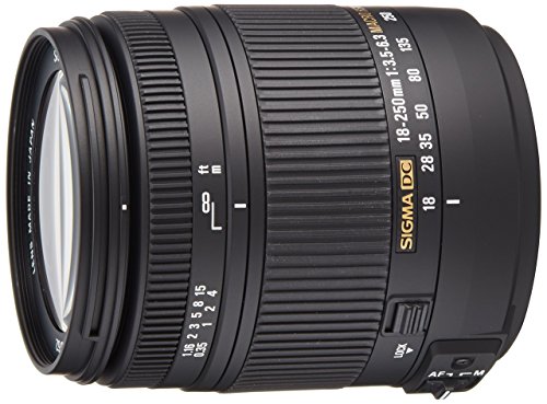 Sigma 18-250 mm F3,5-6,3 DC Macro OS HSM Objektiv (62 mm Filtergewinde) für Nikon Objektivbajonett