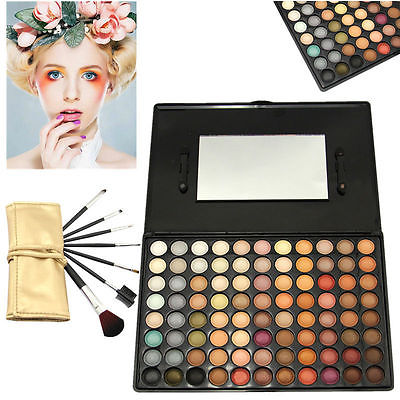 Lidschatten Palette Eyeshadow 88 Farben Schminke + 7 Pinsel kosmetik Make-up SET
