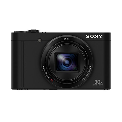 Sony DSCWX500B.CE3 Kompaktkamera (7,5 cm (3 Zoll) Display, 30x opt. Zoom, 60x Klarbild-Zoom, Weitwinkelobjektiv, NFC, WiFi Funktion, Superior iAuto Modus, 5-Achsen Bildstabilisator, Full HD-Video) schwarz