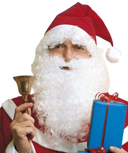 Widmann 1533Q - Perücke Weihnachtsmann, Mütze mit Haaren, Maxi Bart mit Schnurrbart und Augenbrauen