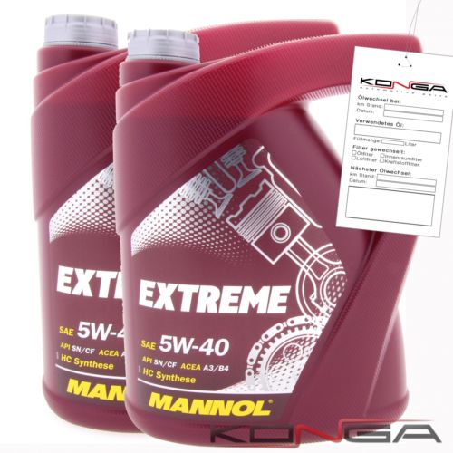 10 Liter MANNOL Extreme 5W-40 API SN CF Motoröl 5W40
