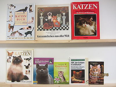 48 Bücher Katzen Katzenrassen Katzenpflege Katzenkrankheiten Katzengeschichten