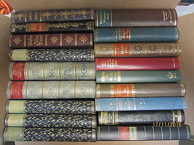 47 Bücher antiquarische Bücher akntiquarische Romane mit edlem Lederbuchrücken