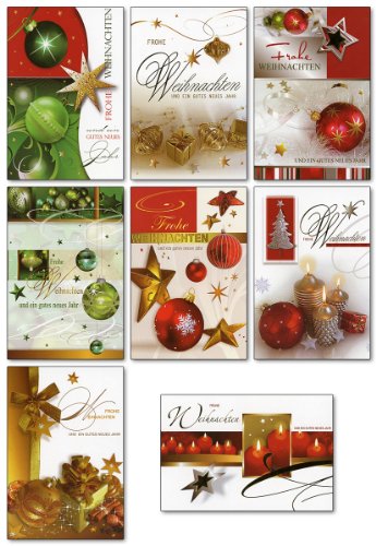 50 Weihnachtskarten Grußkarten Weihnachten - Gutes neues Jahr Glückwunschkarten Klappkarten mit 50 Umschlägen 22-4440