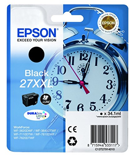 Epson T2791 Tinte Wecker, wisch- und wasserfeste  XXL (Singlepack) schwarz