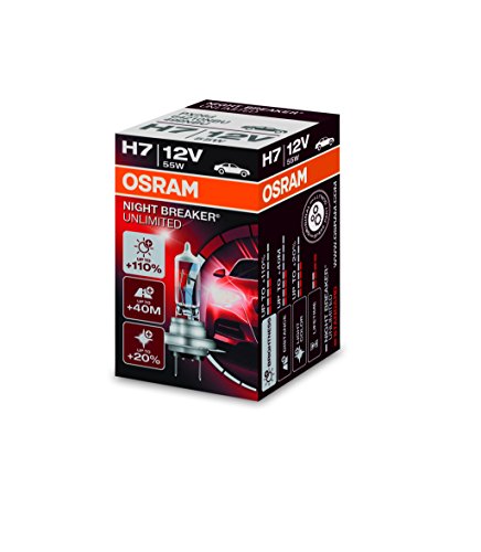 OSRAM NIGHT BREAKER UNLIMITED H7, Halogen-Scheinwerferlampe, 64210NBU, 12V PKW, Faltschachtel (1 Stück)