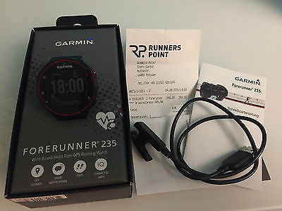 GARMIN Forerunner 235 WHR Schwarz Rot *TOP* Fitness Smartwatch Sport GPS  