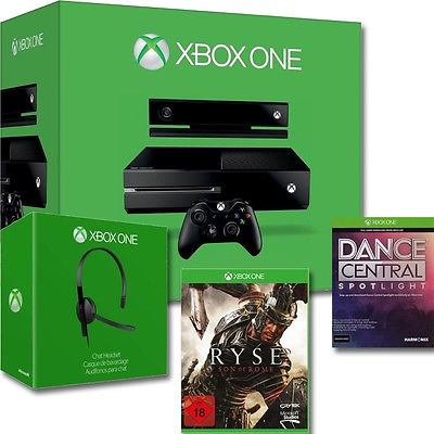 MICROSOFT XBOX ONE 500GB+KINECT+RYSE+DANCE&CENTRAL-DOWNLOAD-CARD+HEADSET