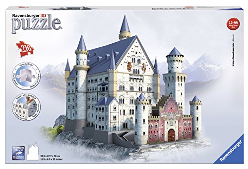 Ravensburger Spieleverlag 12573 - Schloss Neuschwanstein - 216 Teile 3D Puzzle-Bauwerke