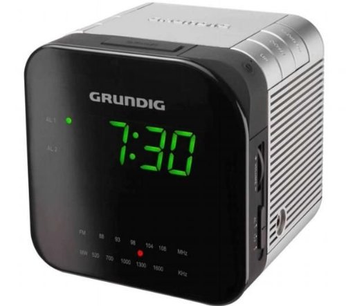 Grundig Sonoclock 590 Uhrenradio (LED-Display, UKW/MW-Tuner) schwarz/silber