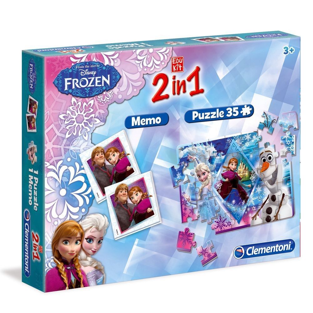 Disney Eiskönigin Frozen - 2 in 1 Kinder Puzzle & Memo Spiel