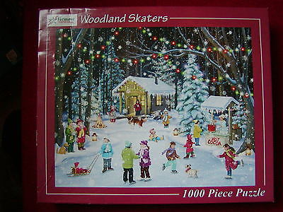 Vermont Christmas Jigsaw Puzzle Woodland Skaters 1000 Teile Weihnachtspuzzle 