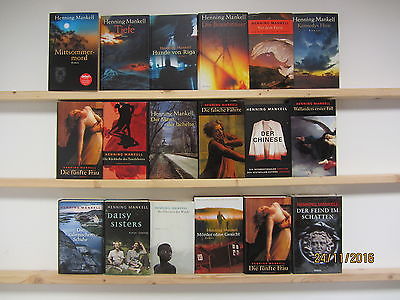 Henning Mankell 18 Bücher Romane Krimi Thriller Kriminalromane Psychothriller