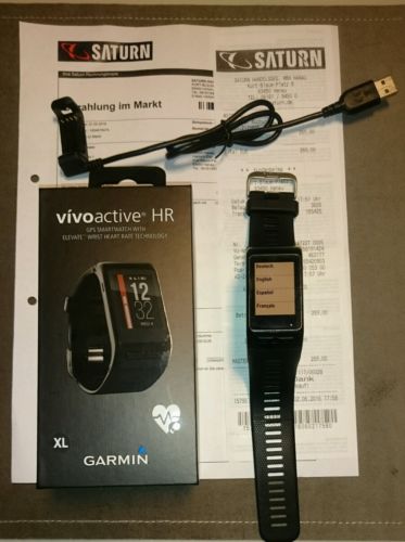 Garmin Vivoactive HR XL Fitness Tracker Sport GPS Smart Watch Herzfrequenz