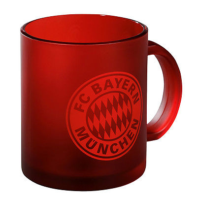 FC Bayern München Glastasse Tasse Kaffeebecher Becher FC Bayern Logo rot Neu