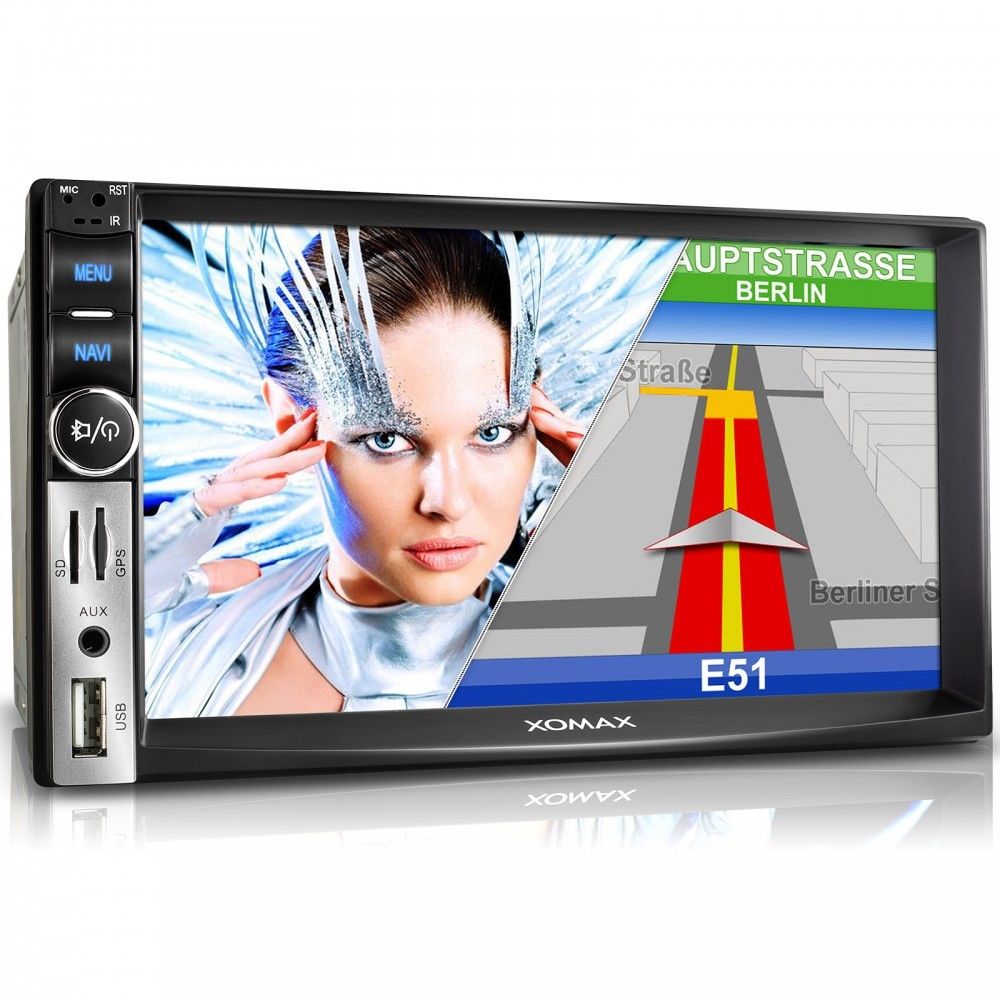 XOMAX AUTORADIO GPS NAVIGATION NAVI BLUETOOTH VIDEO TOUCHSCREEN USB SD MP3 2DIN